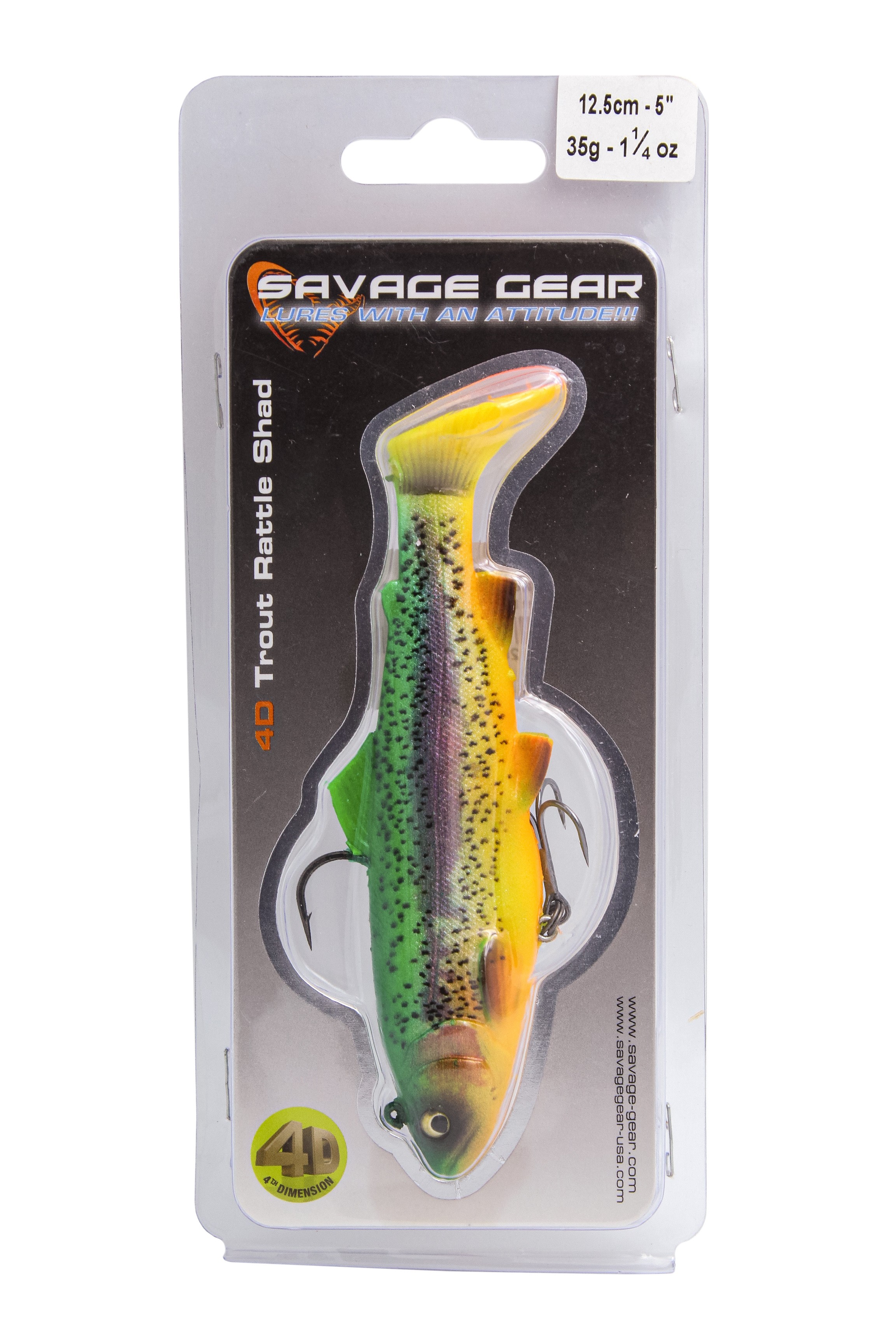 Приманка Savage Gear 4D Trout rattle shad 12.5см 35гр MS 04 fire trout - фото 1
