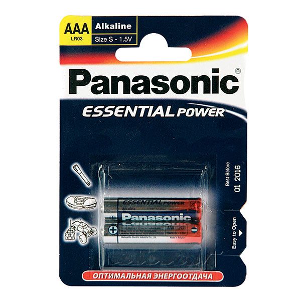 Батарейка Panasonic Essential Power LR03 AAA 1.5B уп.2шт - фото 1