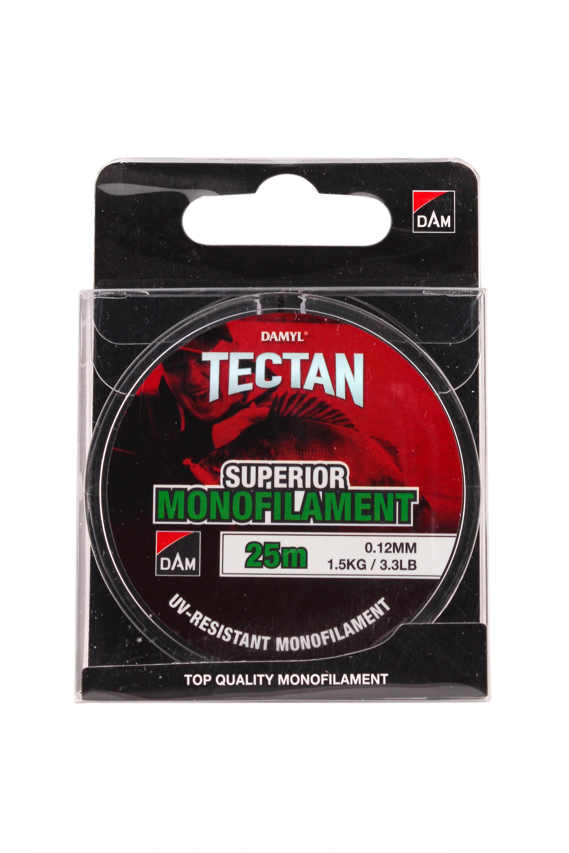 Леска DAM Tectan Superior 25м 0,12мм 1,5кг 3,3lbs green - фото 1