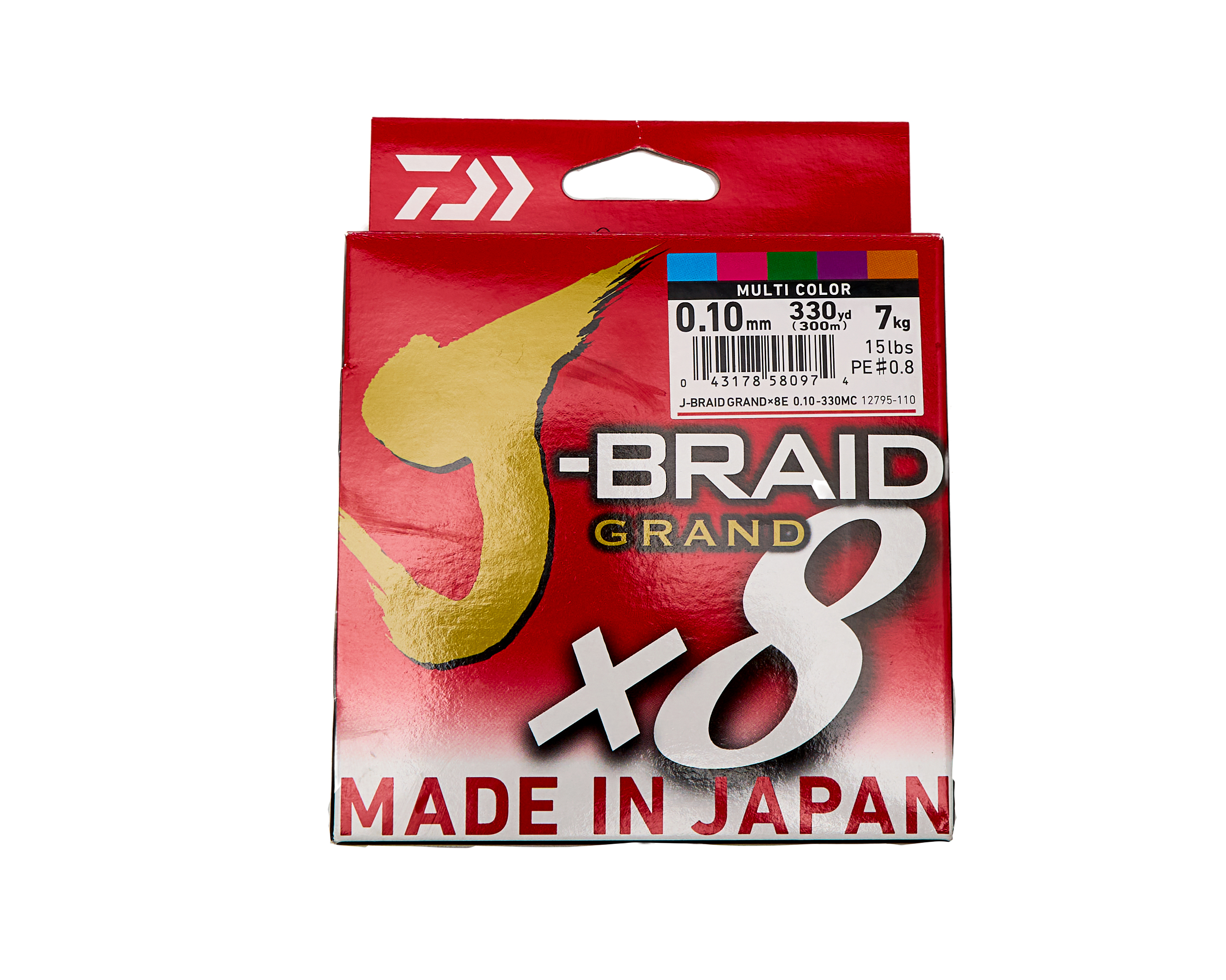 Шнур Daiwa J-Braid Grand X8E 0,10мм 300м multi color