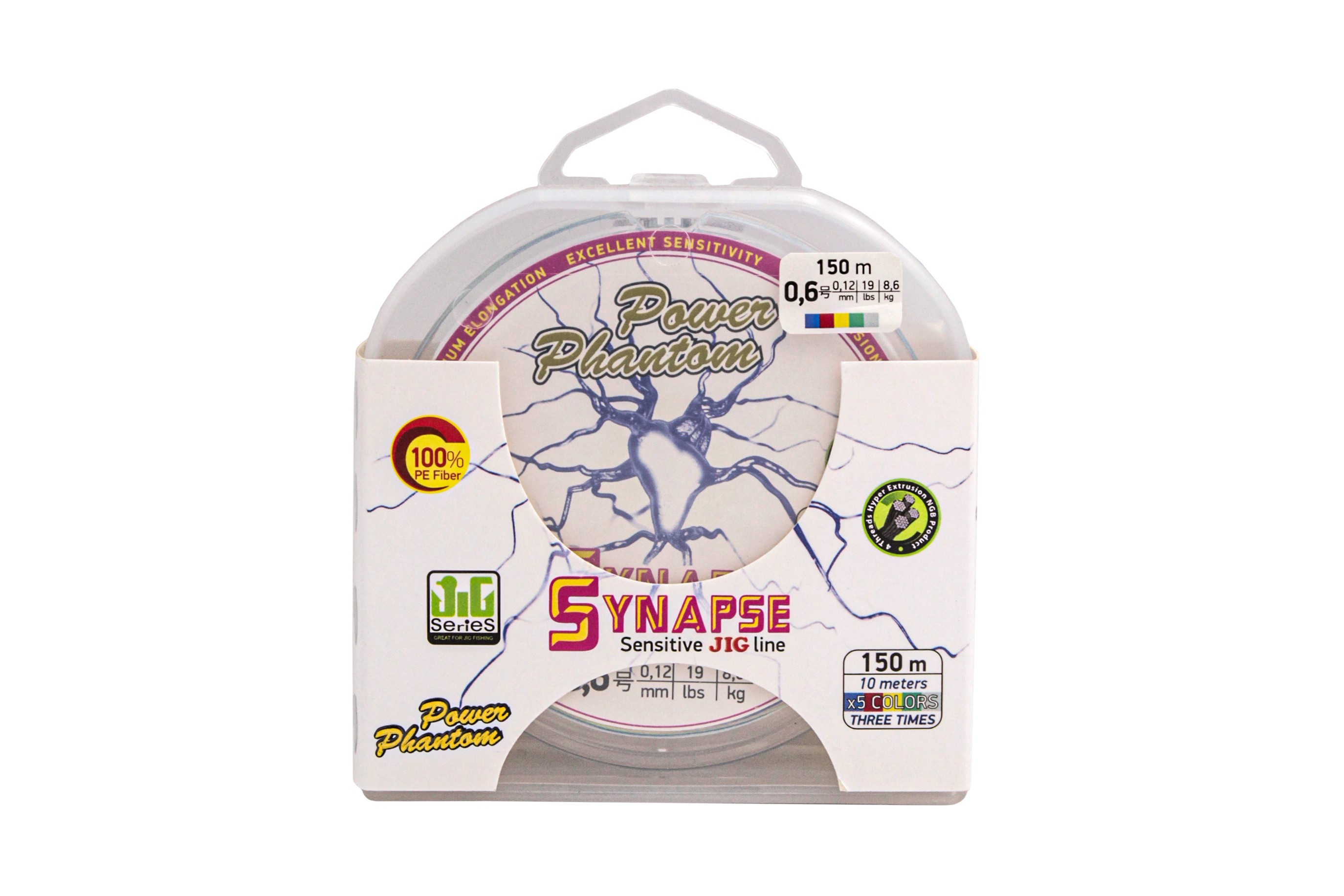 Шнур Power Phantom Synapse PE 150м multicolor 0.6 8,6кг 0,12мм - фото 1
