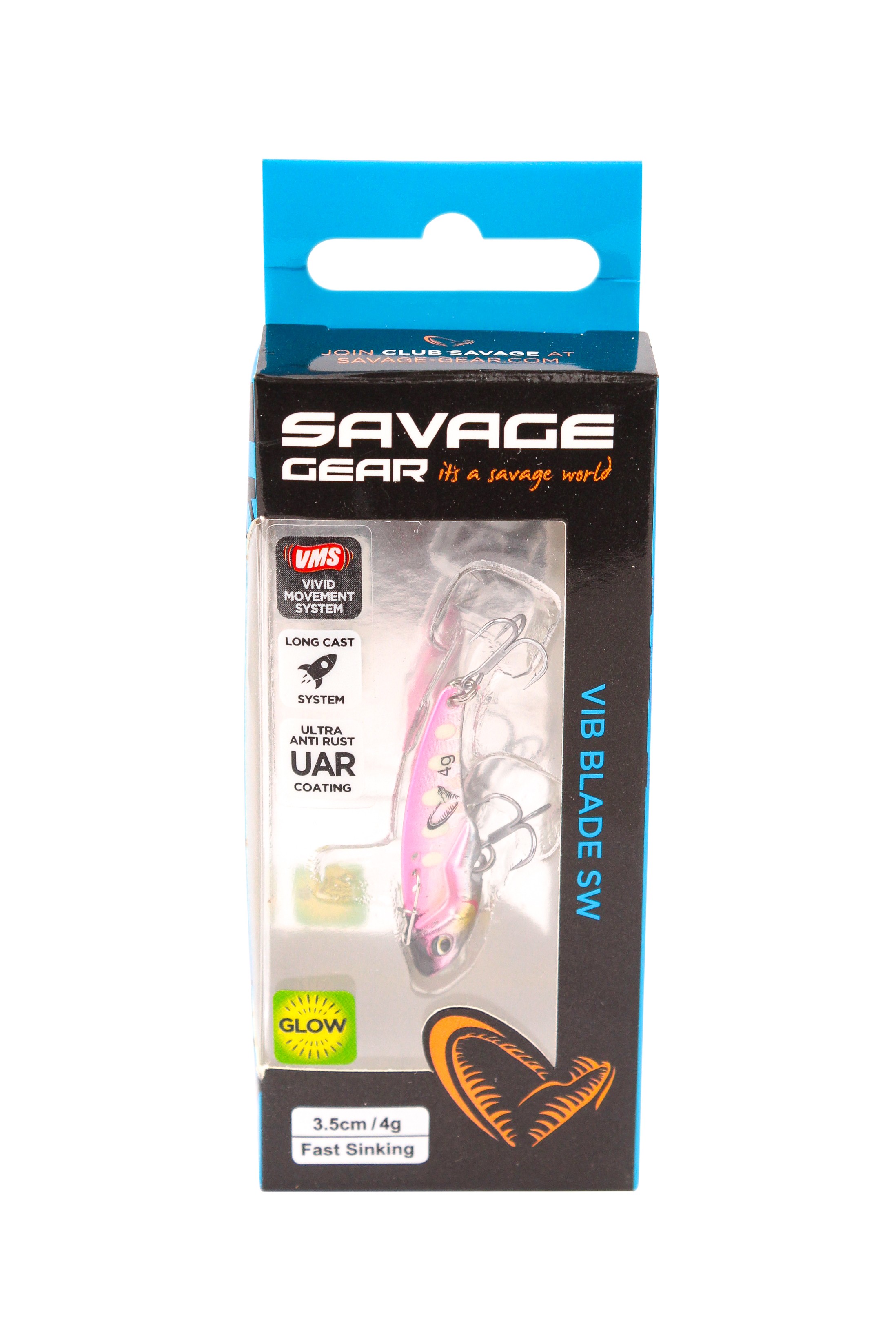 Блесна Savage Gear Vib blade SW 3,5см 4гр fast sinking pink glow dot - фото 1
