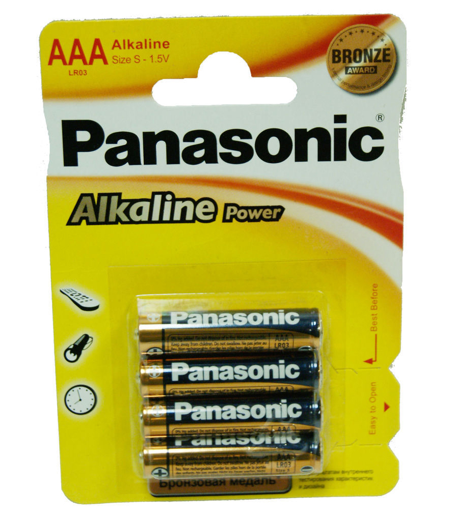 Батарейка Panasonic Alkaline LR03 AAA 1.5B уп.4шт - фото 1