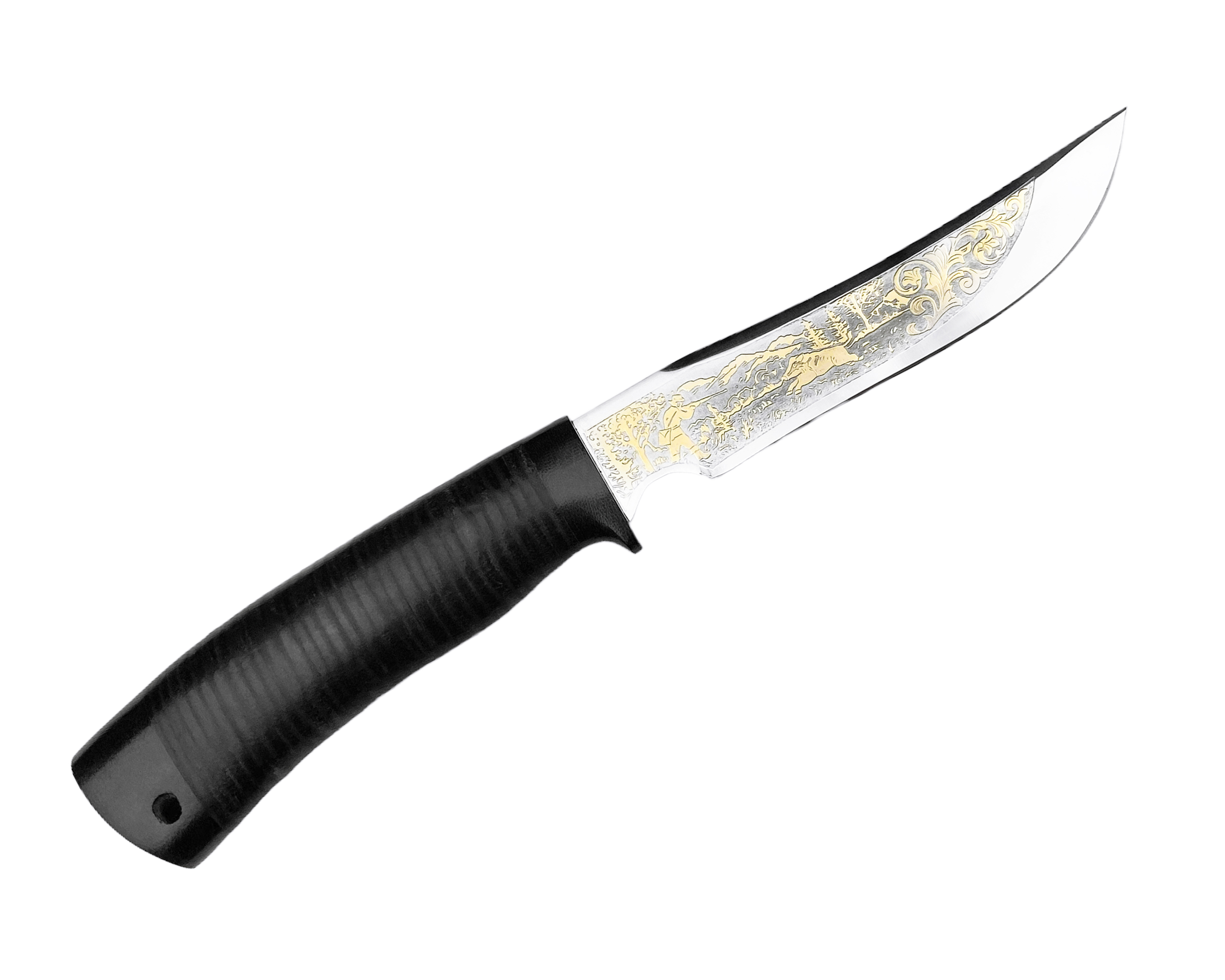 Нож Росоружие Вепрь-2 ЭИ-107 кожа позолота гравировка