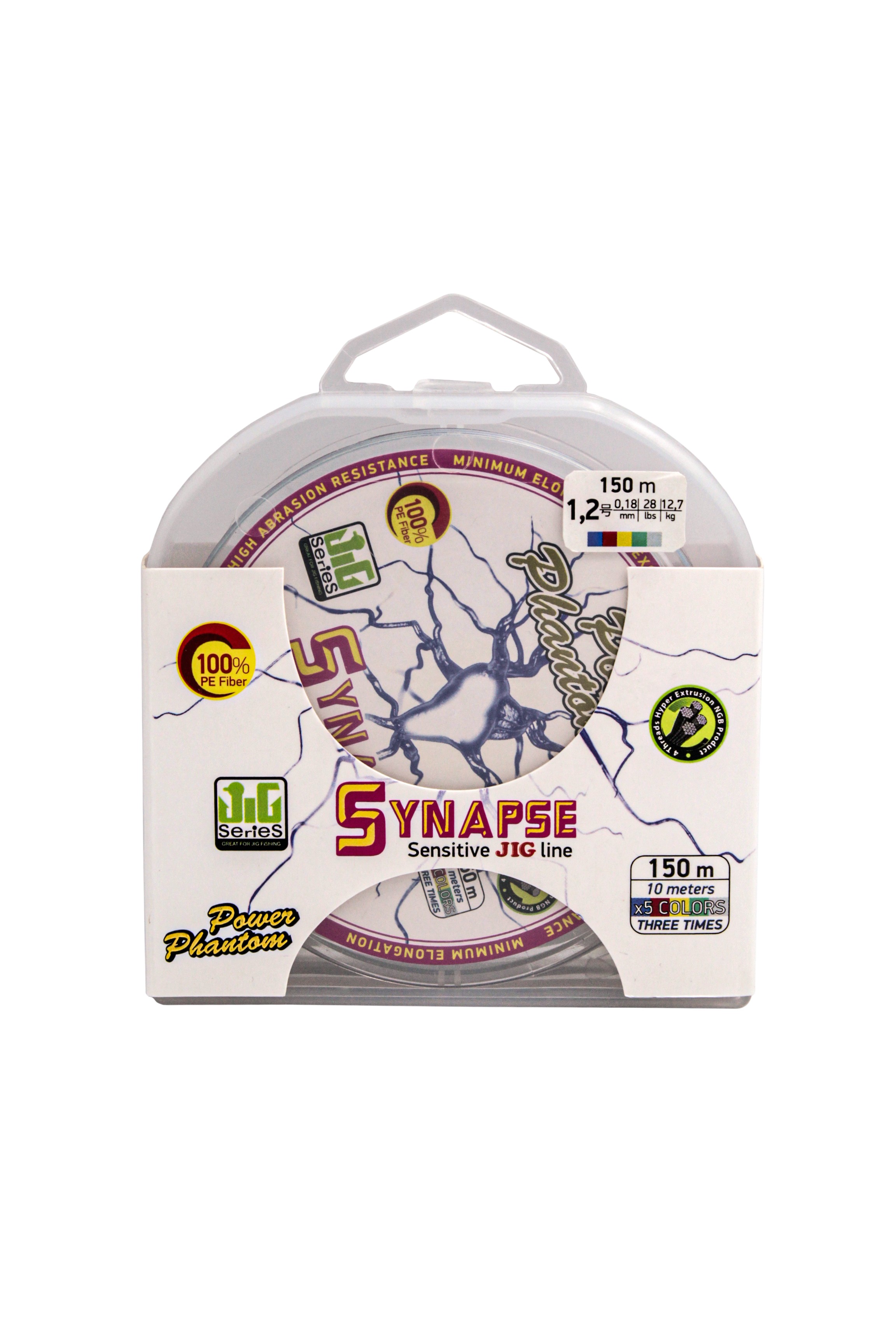 Шнур Power Phantom Synapse PE 150м multicolor 1.2 12,7кг 0,18мм - фото 1