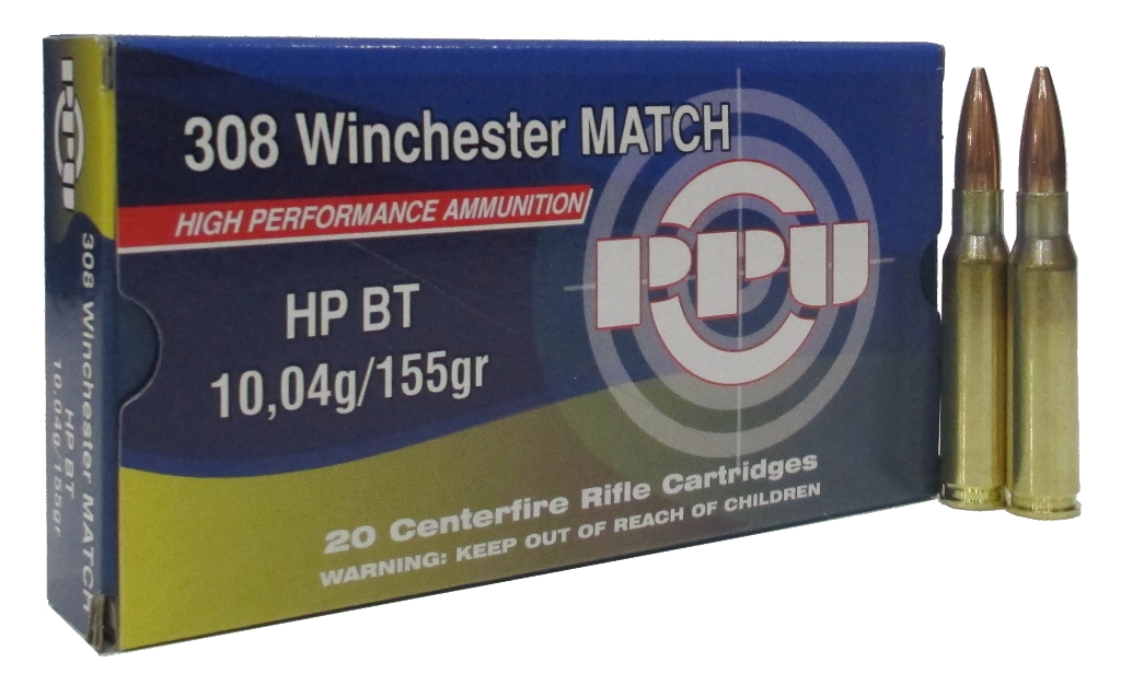 Патрон 308Win PPU Match HP BT 10,04г
