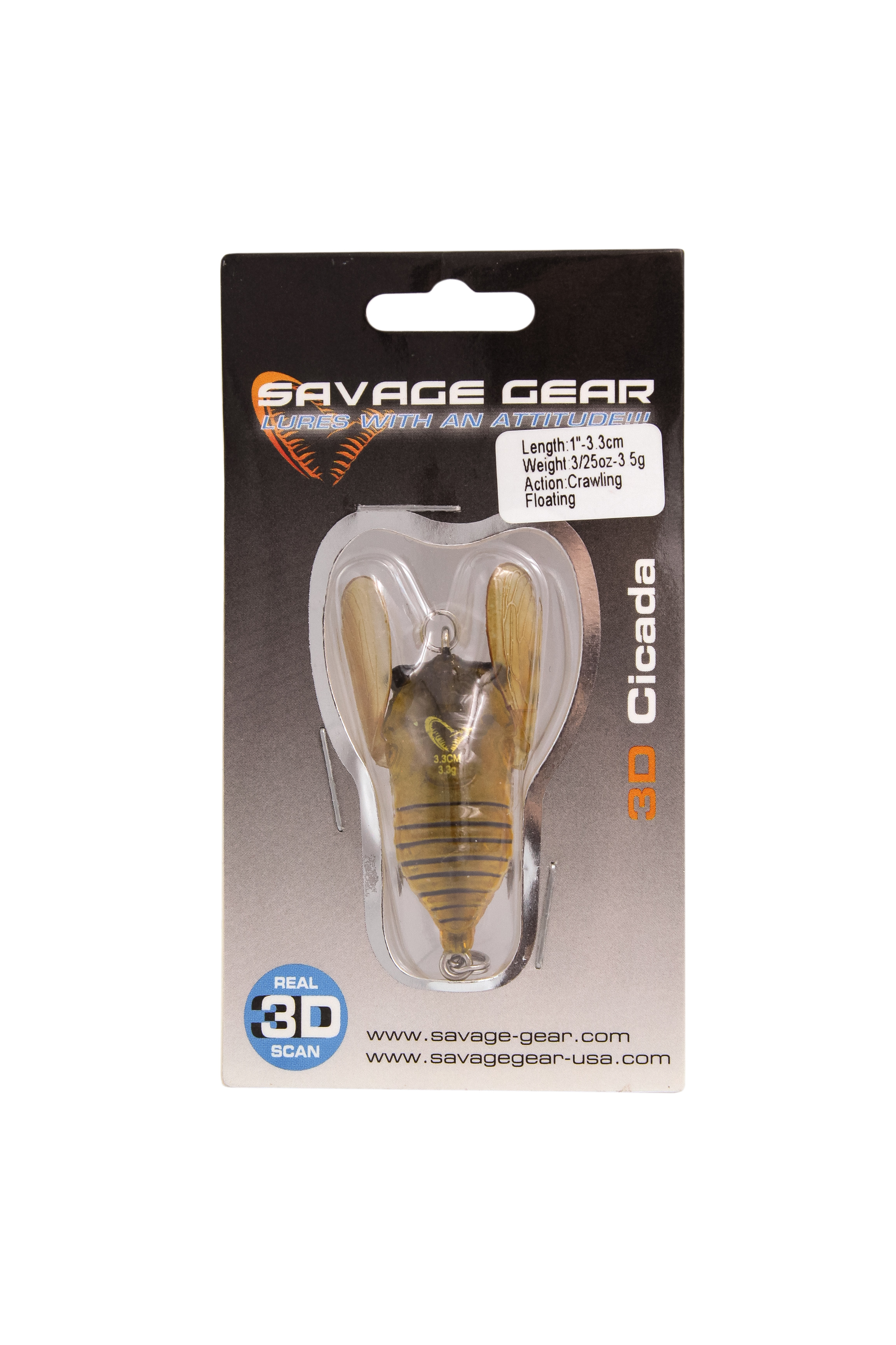 Воблер Savage Gear Cicada 3,3см 3,5гр F brown