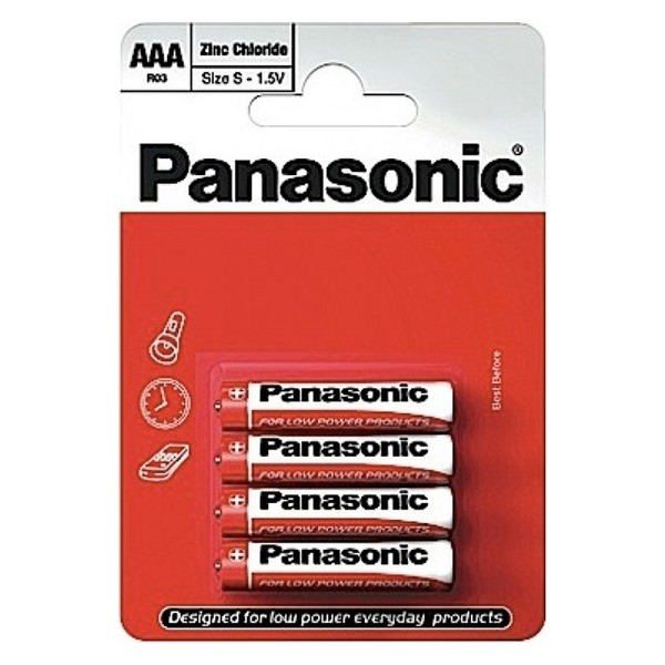 Батарейка Panasonic Zinc Carbon R03 AAA 1.5B уп.4шт