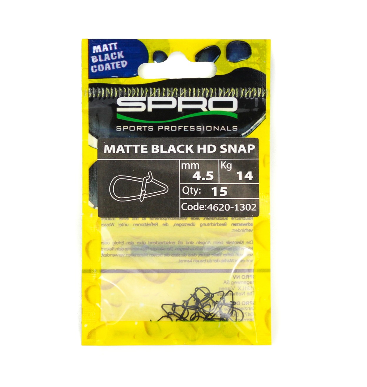 Застежка SPRO Matte black HD 4,5мм 14кг - фото 1