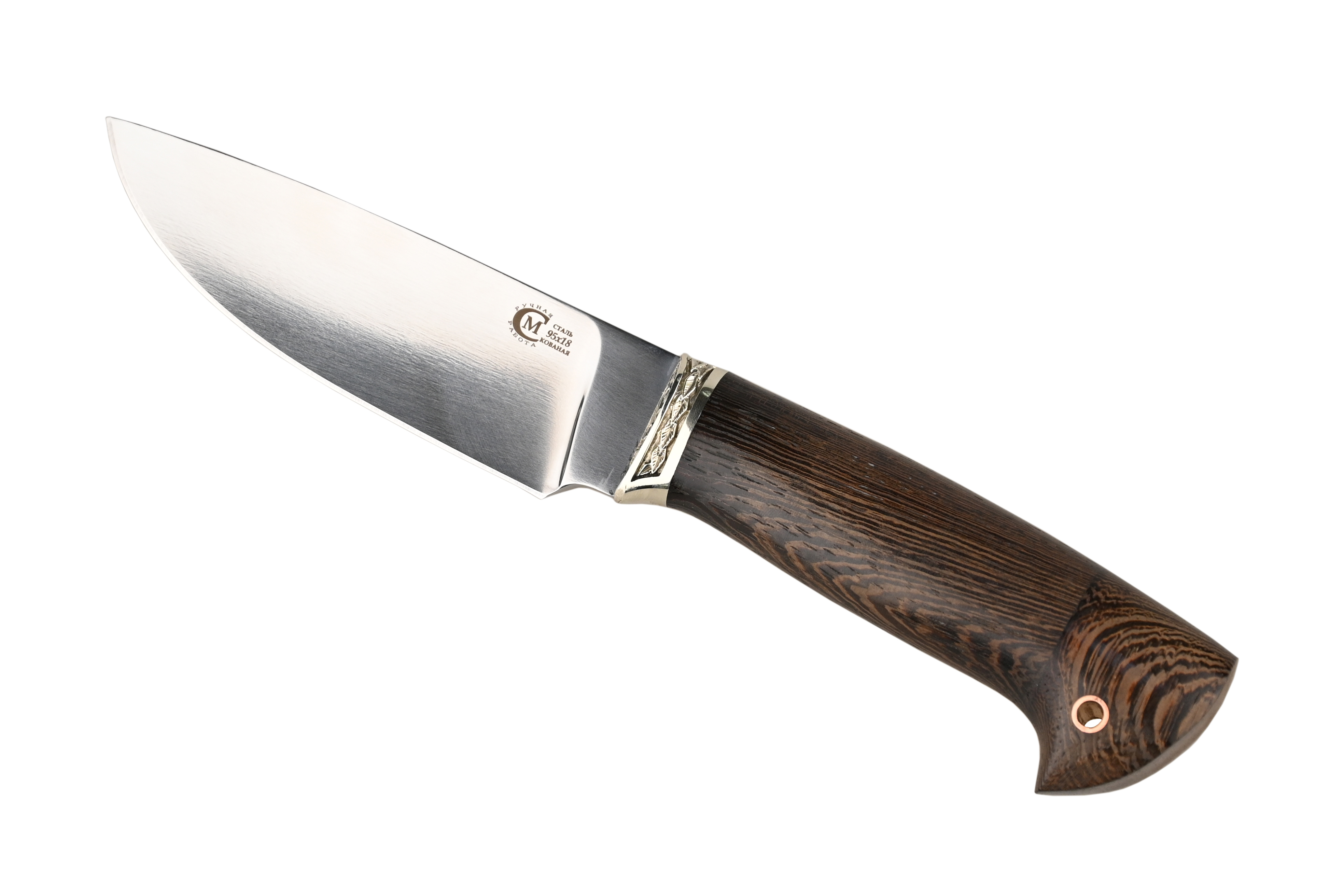 Нож ИП Семин Сокол кованая сталь 95х18 венге литье - фото 1