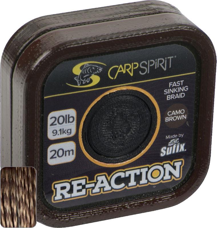 Поводковый материал Carp Spirit Re-Action 20м 20lb 9,1кг коричневый - фото 1