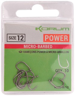 Крючки Korum Xpert Power Micro Barbed Hooks №12 - фото 1