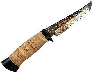 Нож Росоружие Гелиос-2 ЭИ-107 позолота береста гравировка