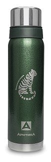 Термос Арктика с узким горлом американский дизайн (амурский тигр) 900мл зеленый - фото 1