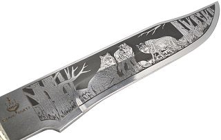 Нож Ладья Ферзь-1 НТ-14 Р 65х13 рисунок худ. литье венге - фото 5