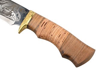 Нож ИП Семин Близнец сталь 65х13 литье береста гравировка - фото 6