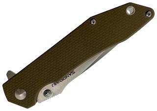Нож Sanrenmu 9001-GW складной сталь Sandvik  12C27 рукоять G10 - фото 4