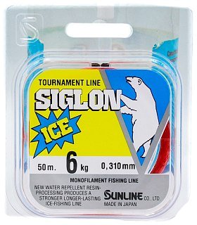 Леска Sunline Siglon V ice fishing красный 50м 3,5/0.310мм - фото 1