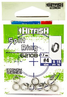 Заводное кольцо Hitfish Econom Series split ring 15кг 9шт - фото 1