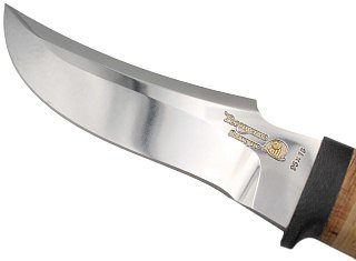Нож Росоружие Русский 3 95х18 рукоять позолота береста гравировка - фото 5