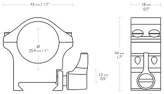 Кольца Hawke Weaver быстросъемные 26 мм винт рычаг средние сталь - фото 2
