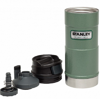 Термокружка Stanley Classic 1-Hand 0,47л темно-зелёная - фото 3
