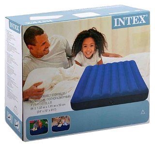 Матрас Intex надувной флок без насоса 137х191х25см - фото 2