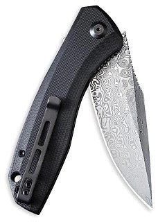 Нож Civivi Baklash Flipper Knife G10 Handle (3.5" Damascus Blade) black  - фото 5