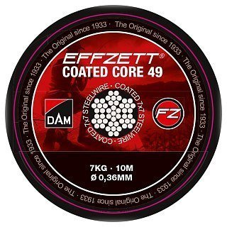 Поводковый материал DAM Effzett Coated Core49 Steeltrace 10м 7кг black