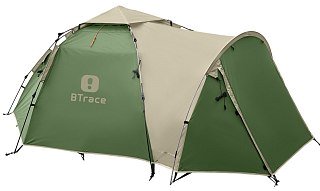 Палатка BTrace Omega 4+ быстросборная зеленый/бежевый - фото 1