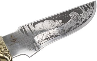 Нож Ладья Тайга НТ-13 Р 65х13 рисунок худ. литье венге - фото 5