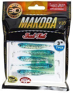 Приманка Lucky John виброхвост 3D series Makora shad tail 07,00/002 7шт - фото 2