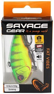 Воблер Savage Gear Fat vibes 6,6см 22гр раттлин firetiger - фото 2