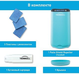 Прибор ThermaCell противомоскитный 1 картридж и 3 пластины синий - фото 9