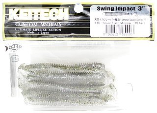 Приманка Keitech виброхвост Swing impact 3" 416 silver flash minnow