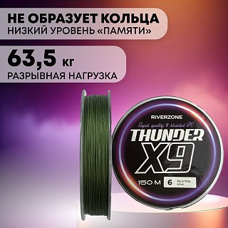 Шнур Riverzone Thunder X9 150м PE 12,0 140lb olive - фото 3