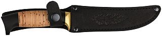 Нож ИП Семин Филейный дамасская сталь средний литье береста граб - фото 7
