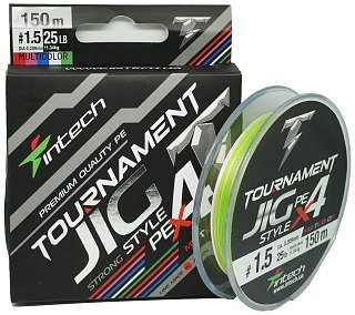 Шнур Intech Tournament jig style PE X4 150м 1,5 25lb 11,34кг multicolor