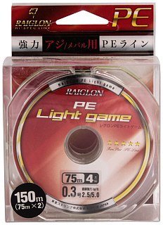 Шнур Raiglon PE light game 4 braid 150м PE 0,3/0,090мм - фото 1