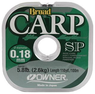 Леска Owner Broad carp special 100м 0,18мм - фото 1