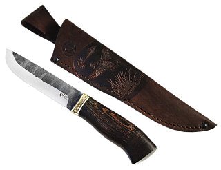 Нож ИП Семин Путник кованая сталь 95x18 со следами ковки венге литье - фото 2