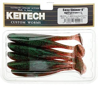 Приманка Keitech виброхвост Easy Shiner 4" 302 Plum Green FLK - фото 3