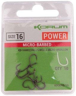 Крючки Korum Xpert Power Micro Barbed Hooks №16 - фото 1