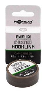 Поводковый материал Korda Basix Coated Hooklink 18lb 10м Camo green - фото 1