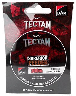 Леска DAM Tectan Superior feeder 300м 0,20мм 3,3кг 7,3lbs brown - фото 1