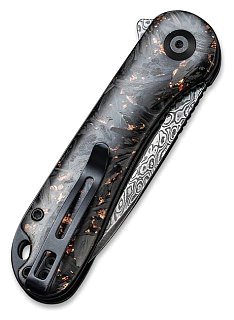 Нож Civivi Elementum Flipper Knife Carbon Fiber Handle (2.96" Damascus) copper - фото 6