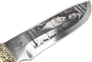 Нож Ладья Беркут НТ-26 Р 65х13 рисунок худ. литье венге - фото 5