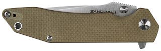 Нож Sanrenmu 9001-GW складной сталь Sandvik  12C27 рукоять G10 - фото 9