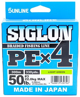 Шнур Sunline Siglon PEх4 light green 300м 3,0 50lb - фото 3