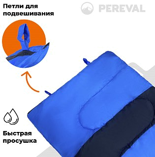 Спальник Pereval Edelweiss Black+Blue 5° правый - фото 11